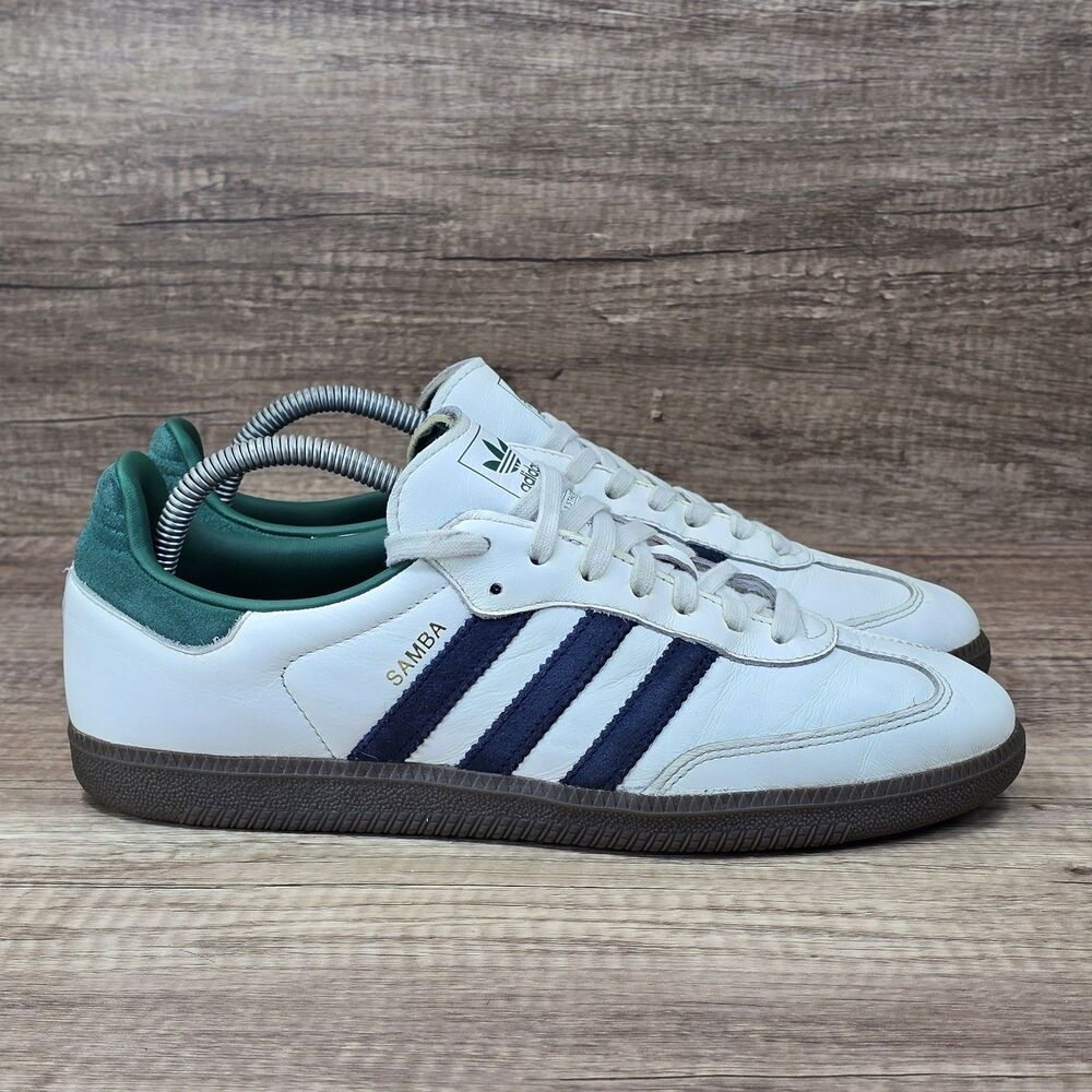 Adidas Samba OG Men's Size 9 White Navy Collegiate Green Athletic Shoes IH4882